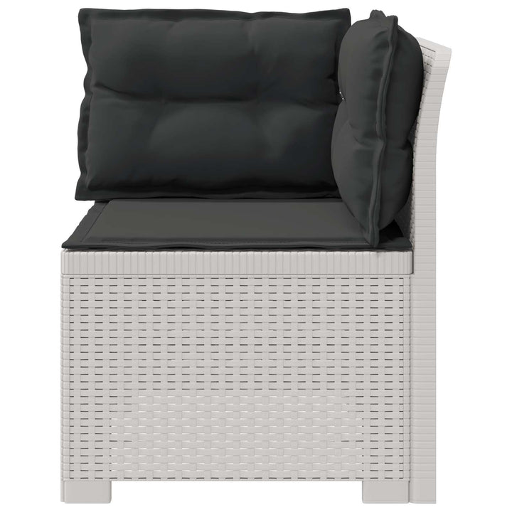 1-personers Havemøbelsofa med Pudefyld Rattan Look PP Hvid