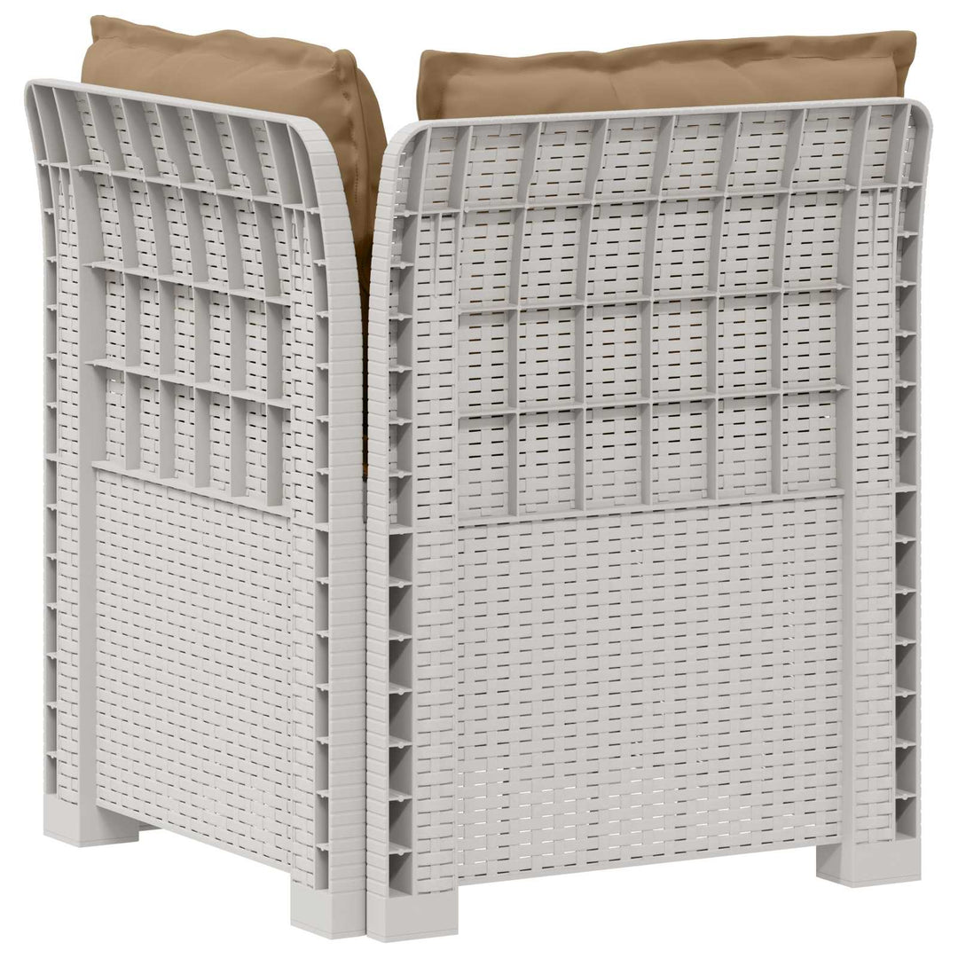 1-personers Havemøbelsofa med Pudefyld Rattan Look PP Hvid