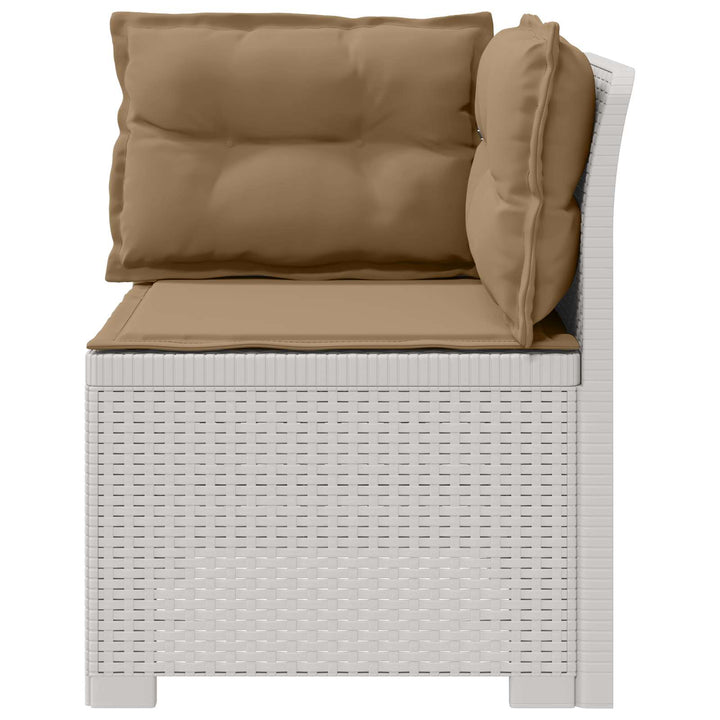 1-personers Havemøbelsofa med Pudefyld Rattan Look PP Hvid