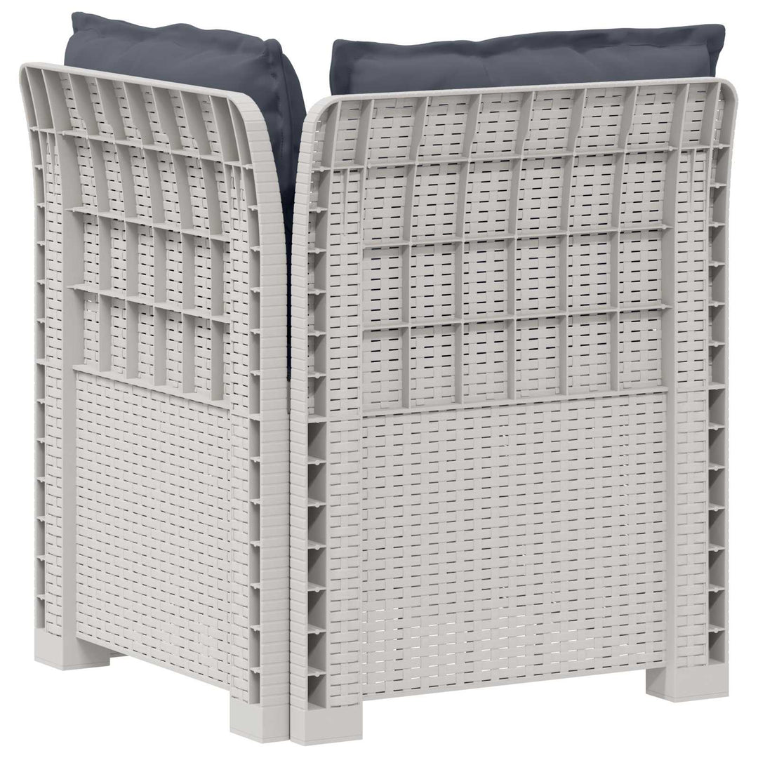 1-personers Havemøbelsofa med Pudefyld Rattan Look PP Hvid