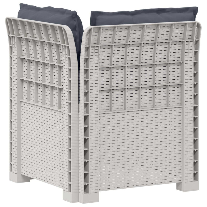 1-personers Havemøbelsofa med Pudefyld Rattan Look PP Hvid