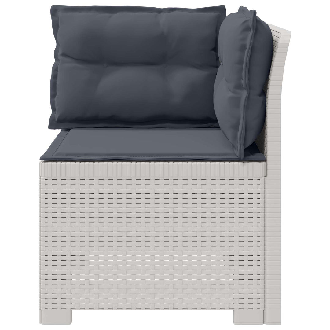 1-personers Havemøbelsofa med Pudefyld Rattan Look PP Hvid