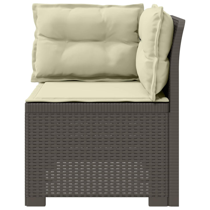 1-personers Havemøbelsofa med Pudefyld Rattan Look PP Lysegrå