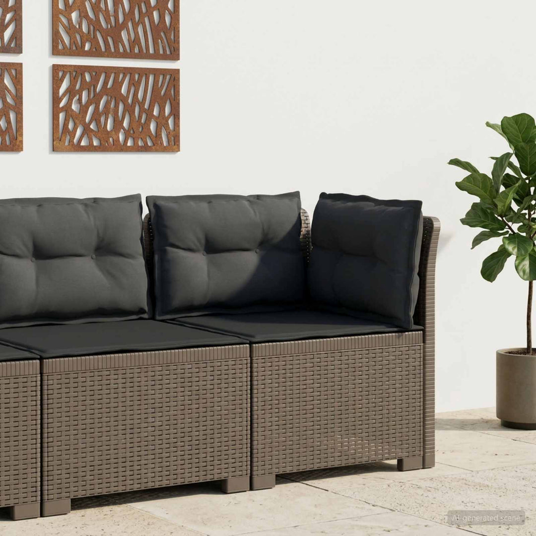 1-personers Havemøbelsofa med Pudefyld Rattan Look PP Lysegrå