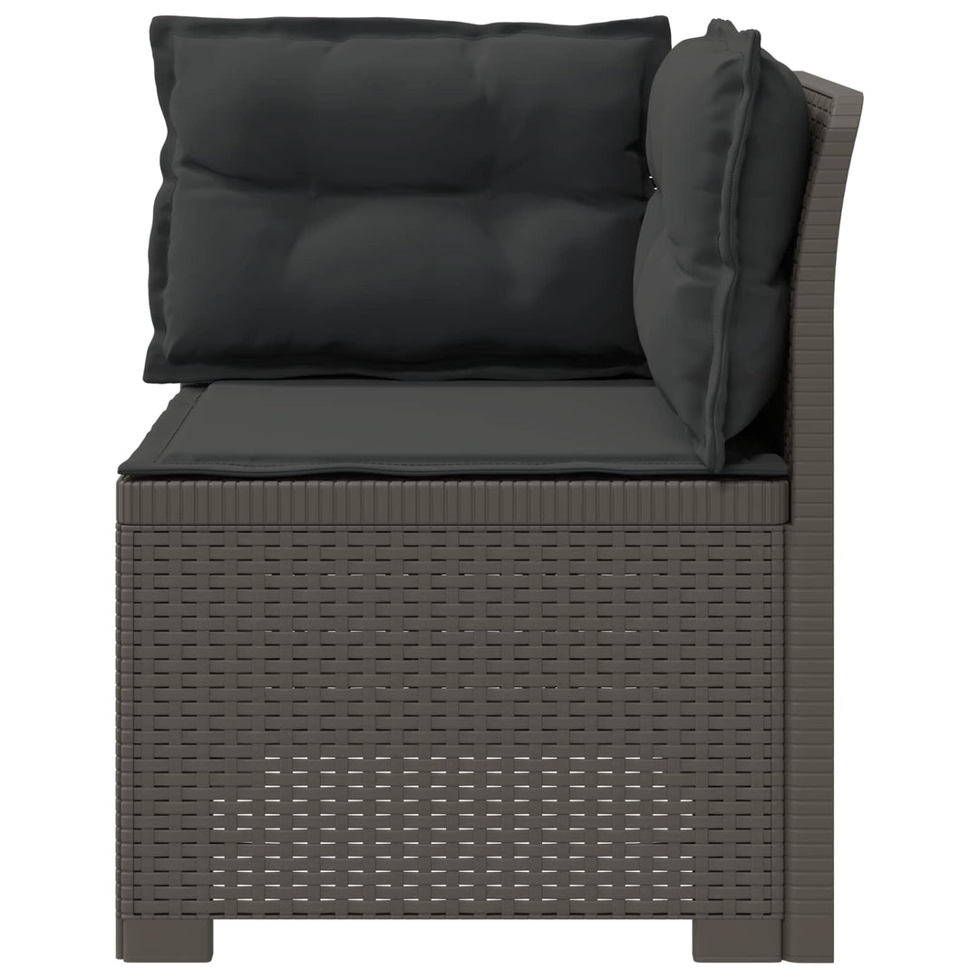 1-personers Havemøbelsofa med Pudefyld Rattan Look PP Lysegrå