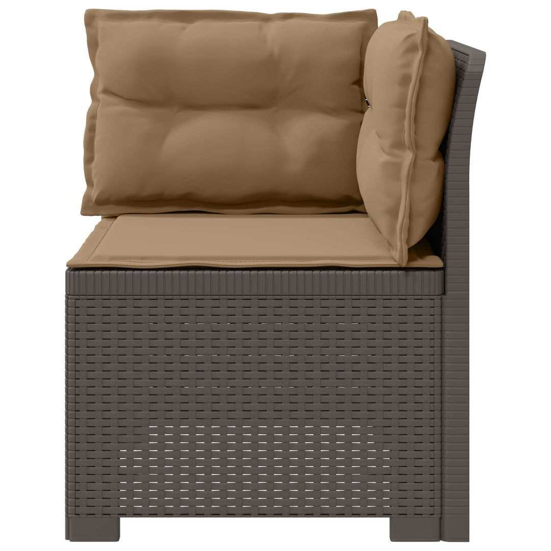 1-personers Havemøbelsofa med Pudefyld Rattan Look PP Lysegrå