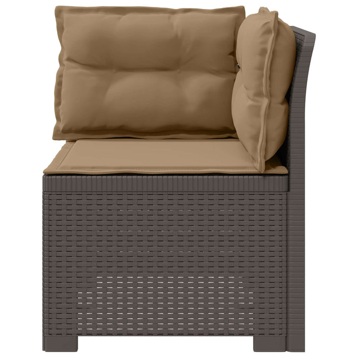 1-personers Havemøbelsofa med Pudefyld Rattan Look PP Lysegrå
