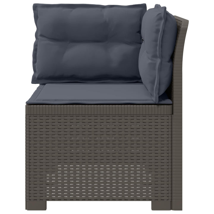 1-personers Havemøbelsofa med Pudefyld Rattan Look PP Lysegrå