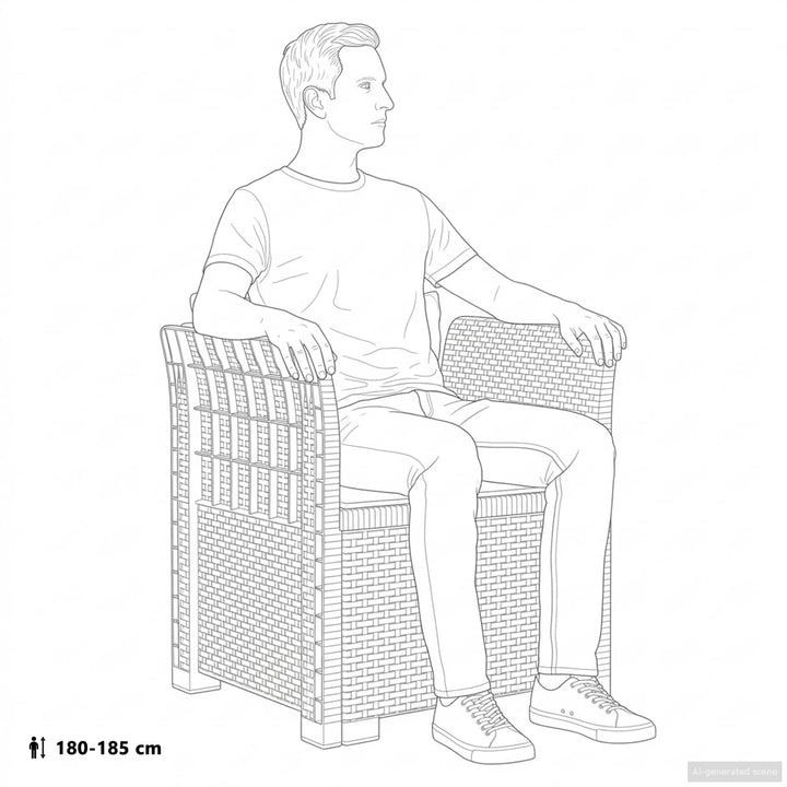 1-personers Lænestol Rattan Look PP Brun