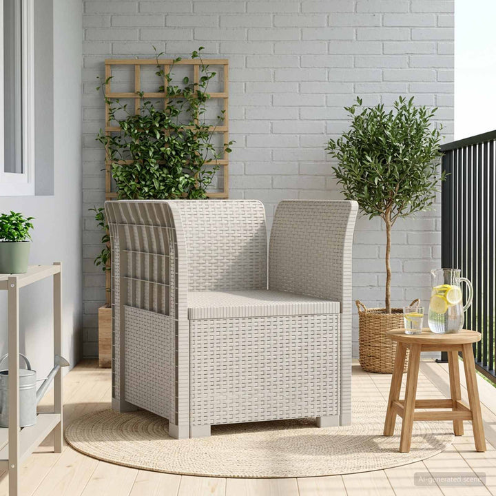 1-personers Lænestol Rattan Look PP Hvid
