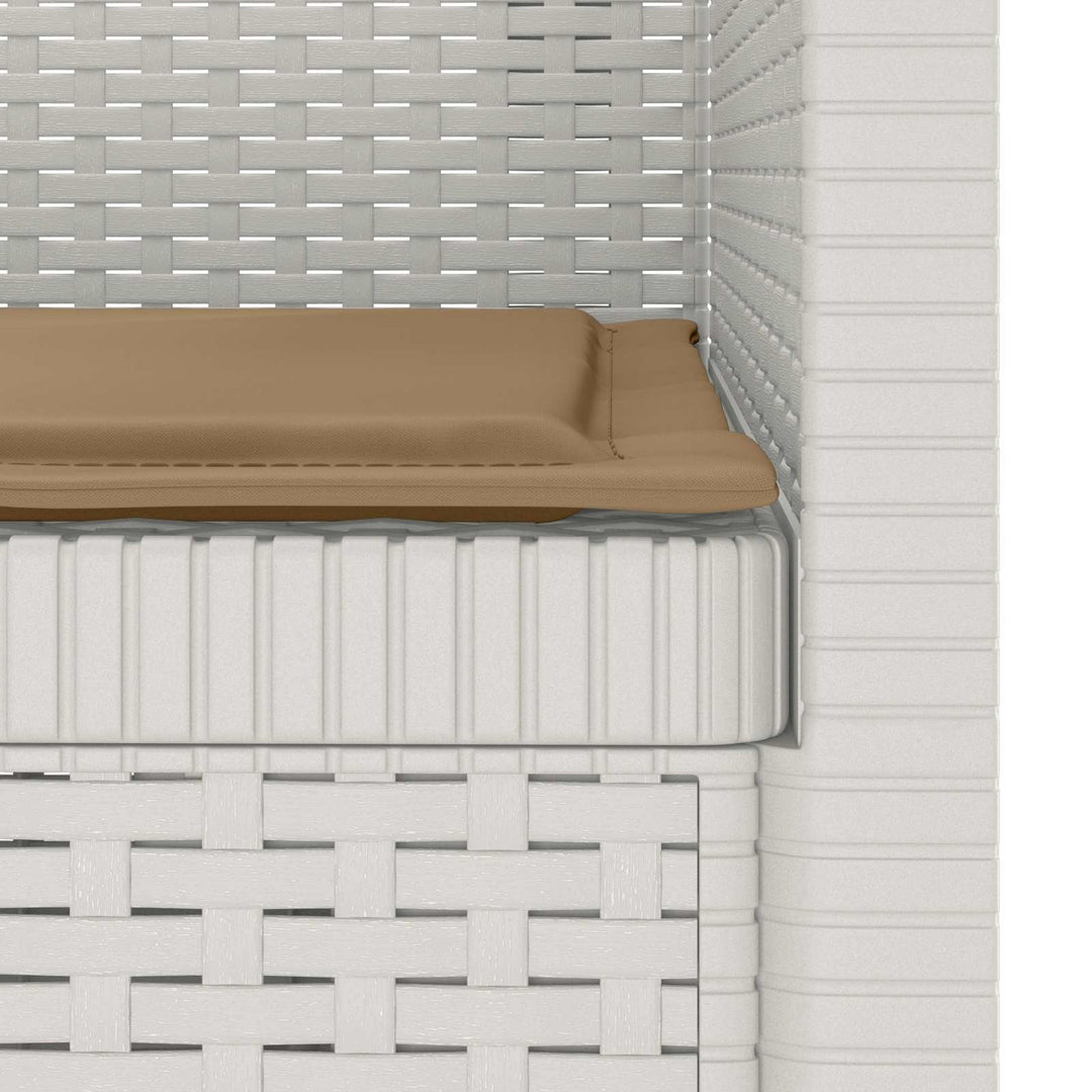 1-personers Lænestol med Pude Rattan Look PP Hvid