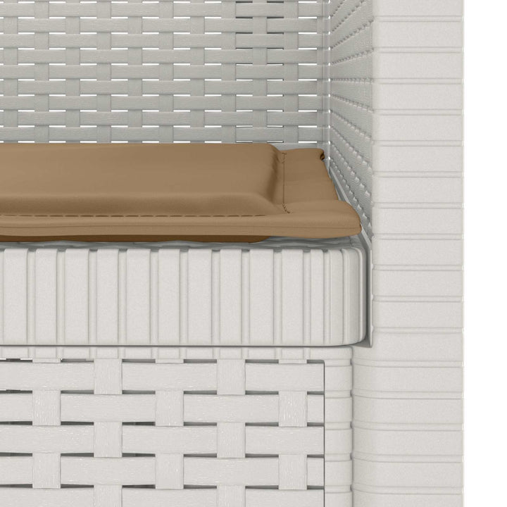 1-personers Lænestol med Pude Rattan Look PP Hvid