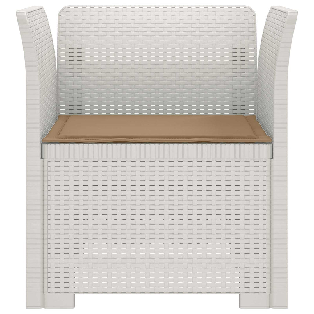 1-personers Lænestol med Pude Rattan Look PP Hvid