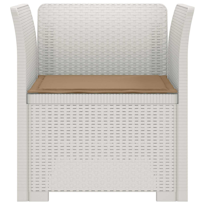 1-personers Lænestol med Pude Rattan Look PP Hvid