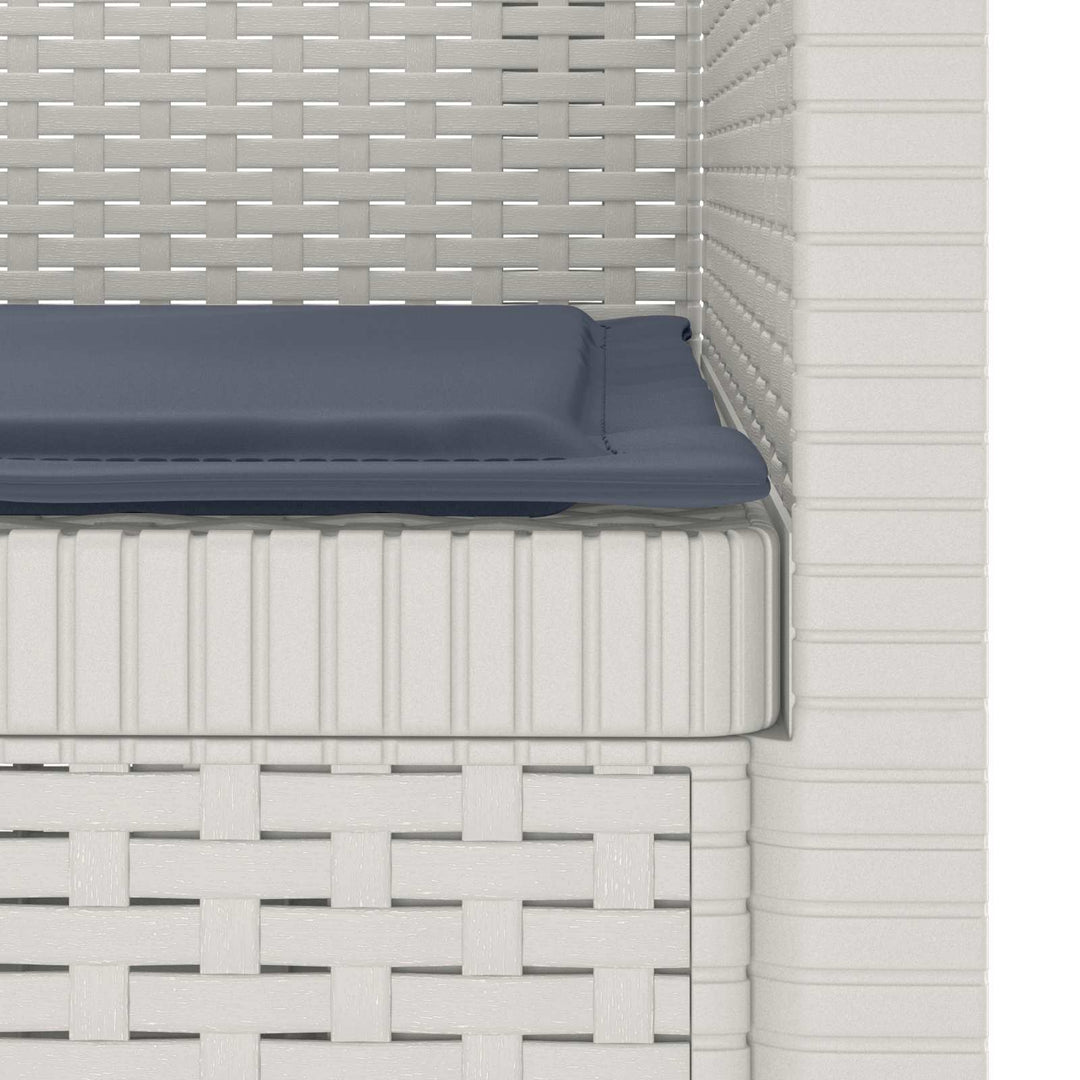 1-personers Lænestol med Pude Rattan Look PP Hvid