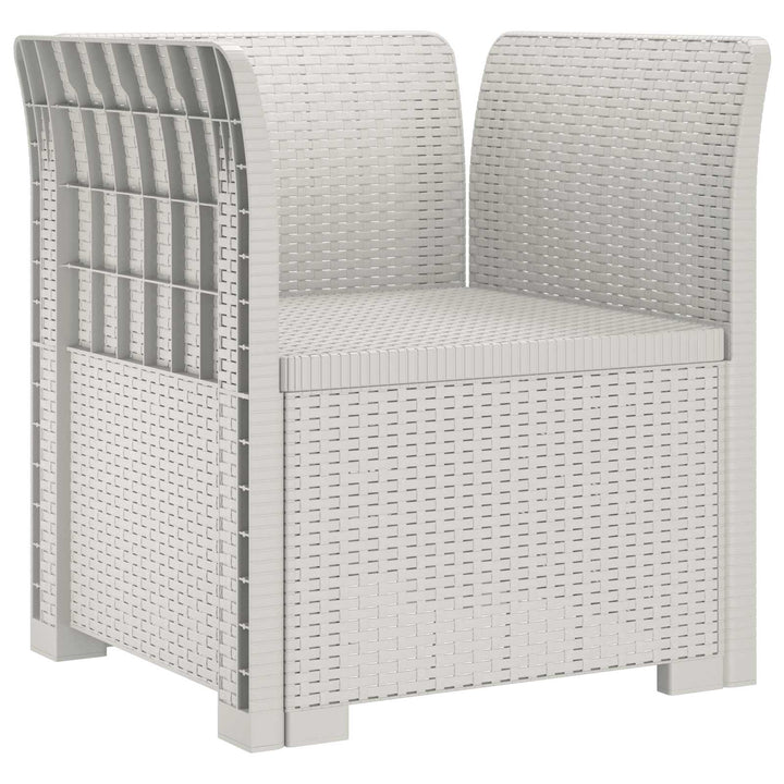 1-personers Lænestol med Pude Rattan Look PP Hvid