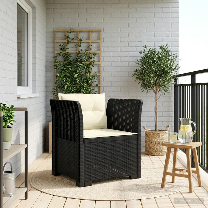 1-personers Lænestol med Pudefyld Rattan Look PP Antracit