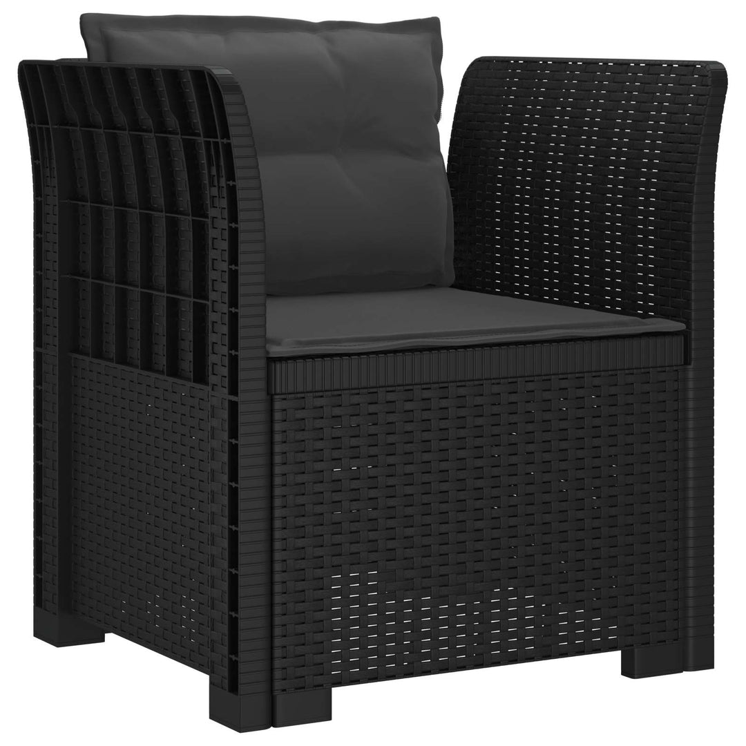 1-personers Lænestol med Pudefyld Rattan Look PP Antracit