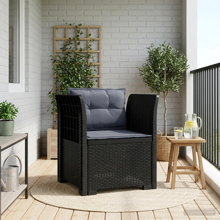 1-personers Lænestol med Pudefyld Rattan Look PP Antracit