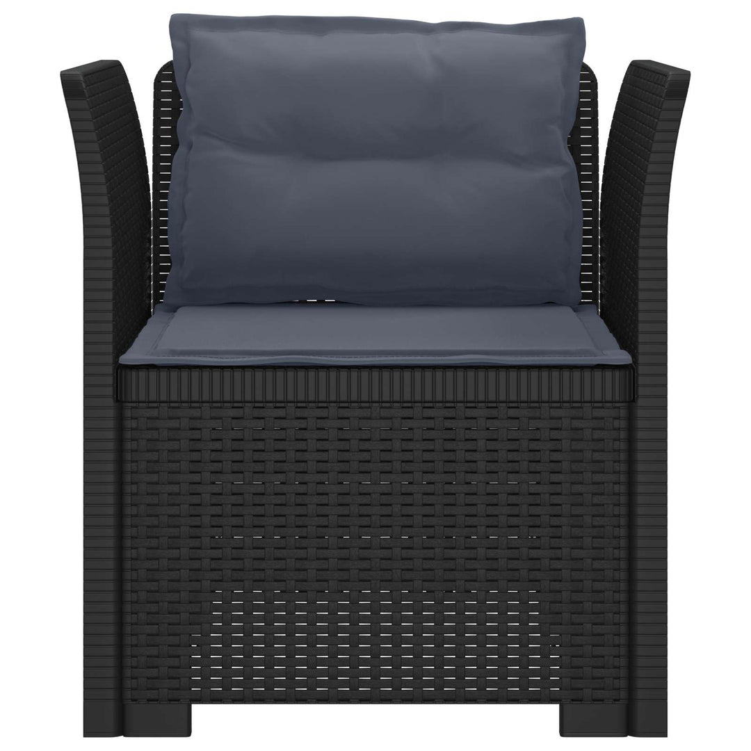 1-personers Lænestol med Pudefyld Rattan Look PP Antracit