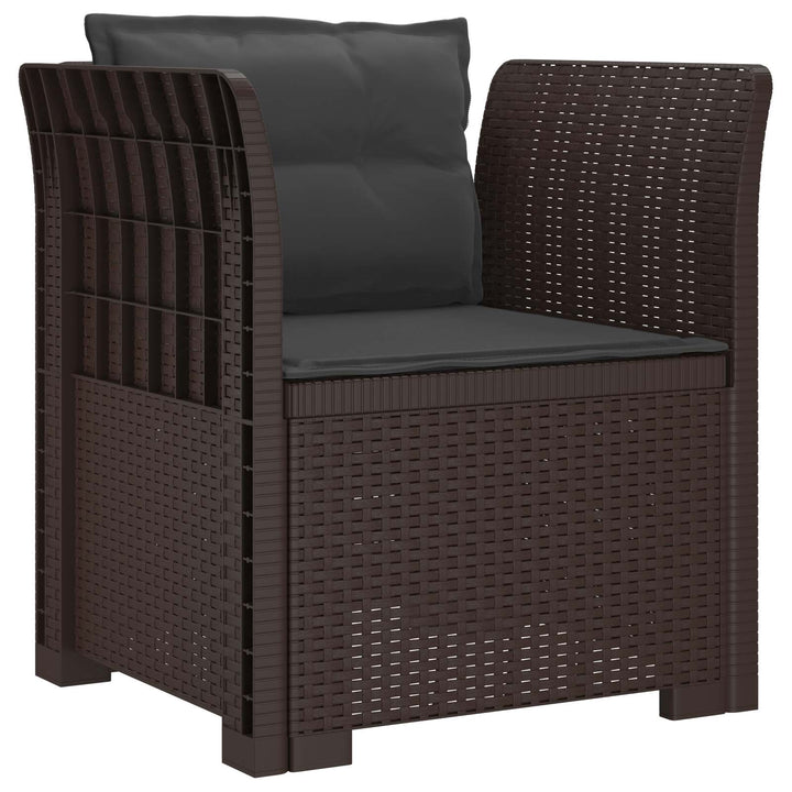 1-personers Lænestol med Pudefyld Rattan Look PP Brun