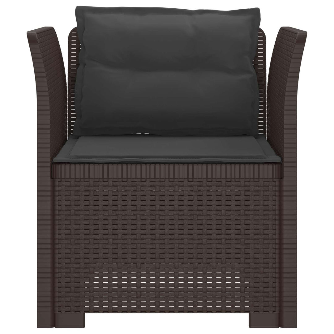 1-personers Lænestol med Pudefyld Rattan Look PP Brun