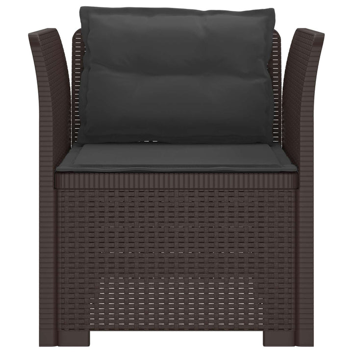 1-personers Lænestol med Pudefyld Rattan Look PP Brun