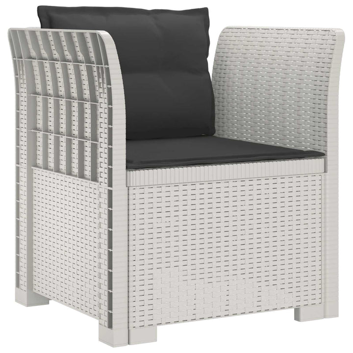 1-personers Lænestol med Pudefyld Rattan Look PP Hvid