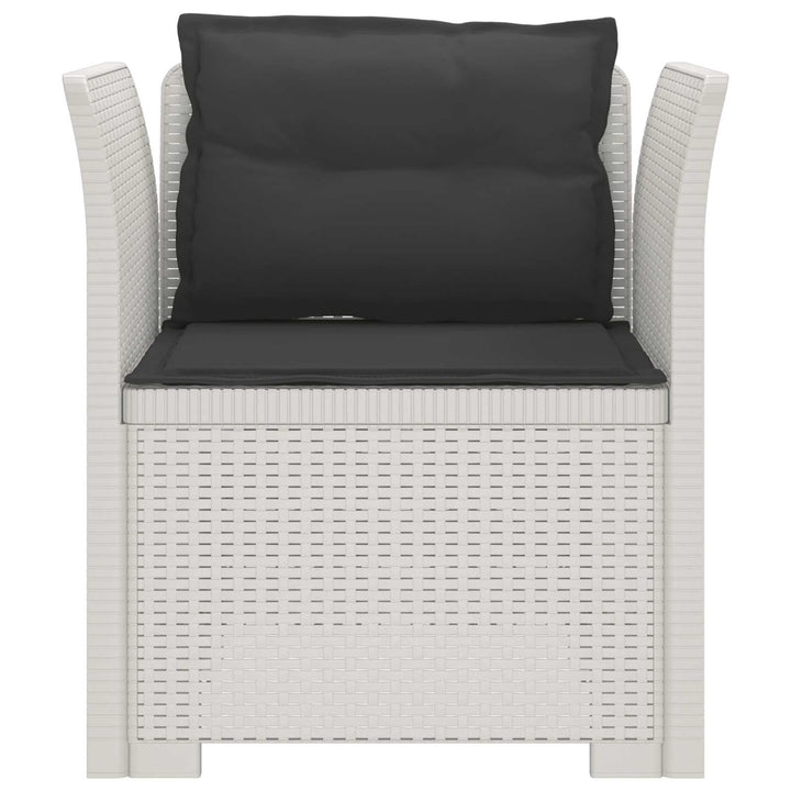 1-personers Lænestol med Pudefyld Rattan Look PP Hvid