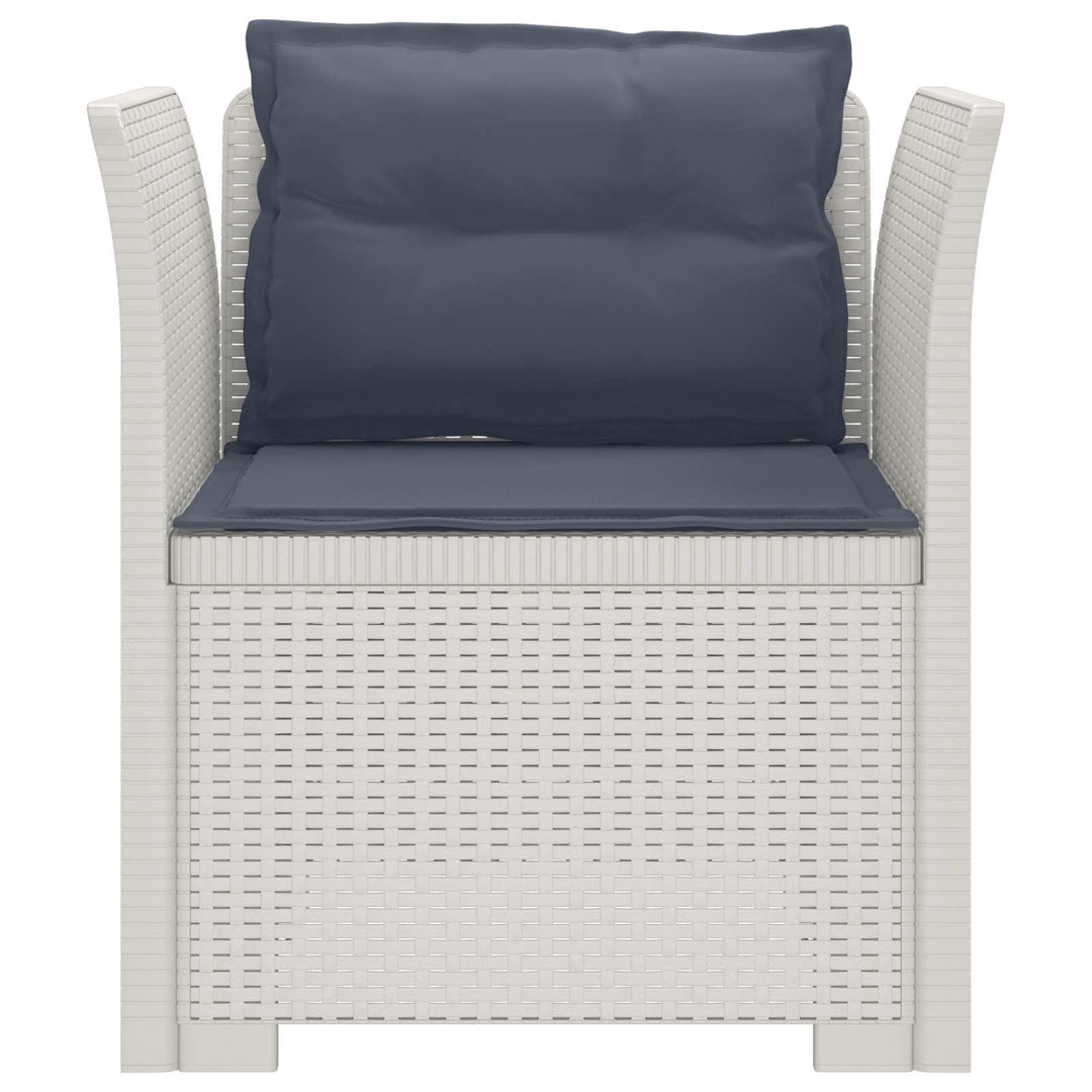 1-personers Lænestol med Pudefyld Rattan Look PP Hvid
