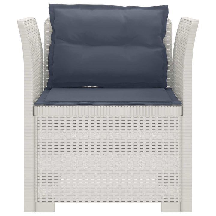 1-personers Lænestol med Pudefyld Rattan Look PP Hvid