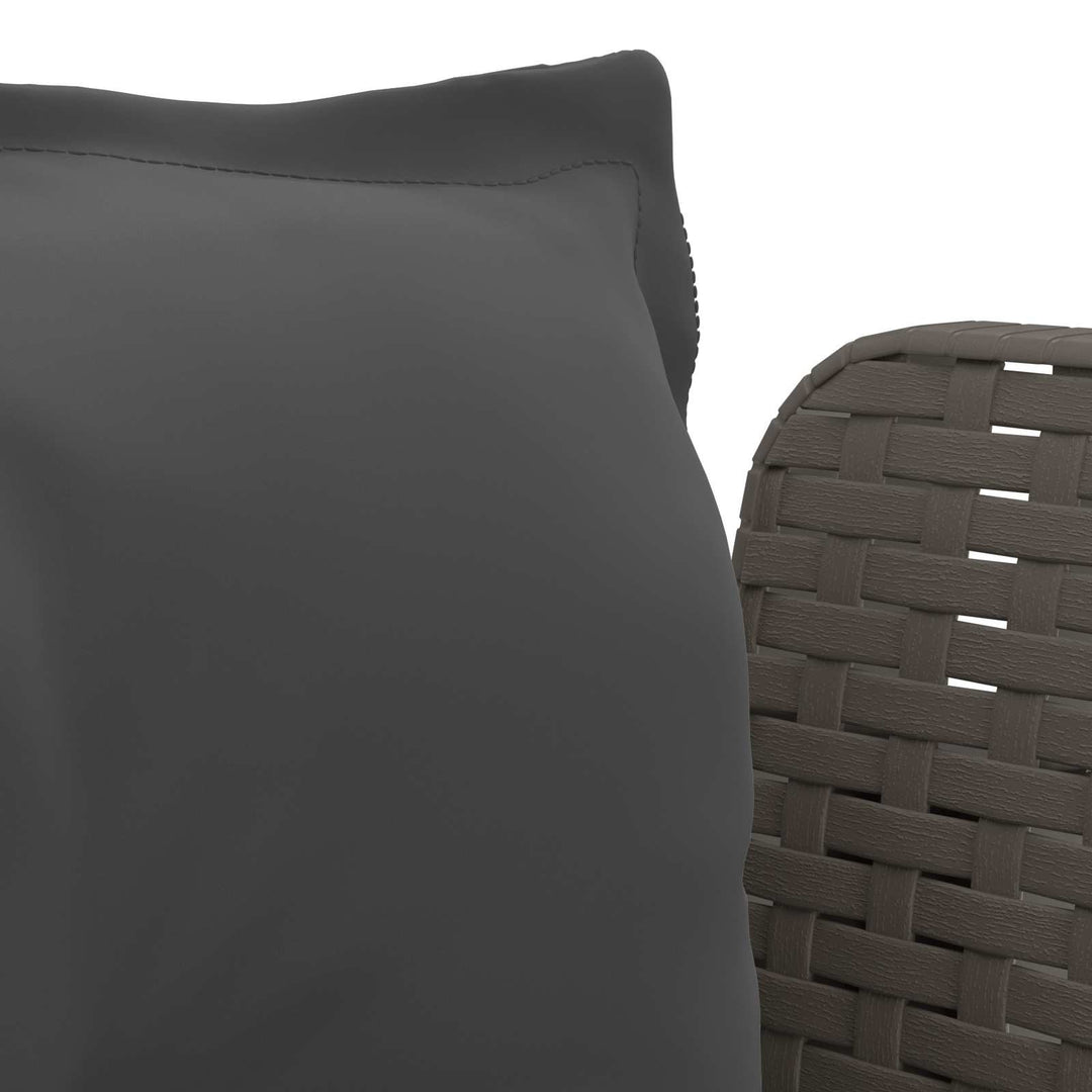 1-personers Lænestol med Pudefyld Rattan Look PP Lysegrå