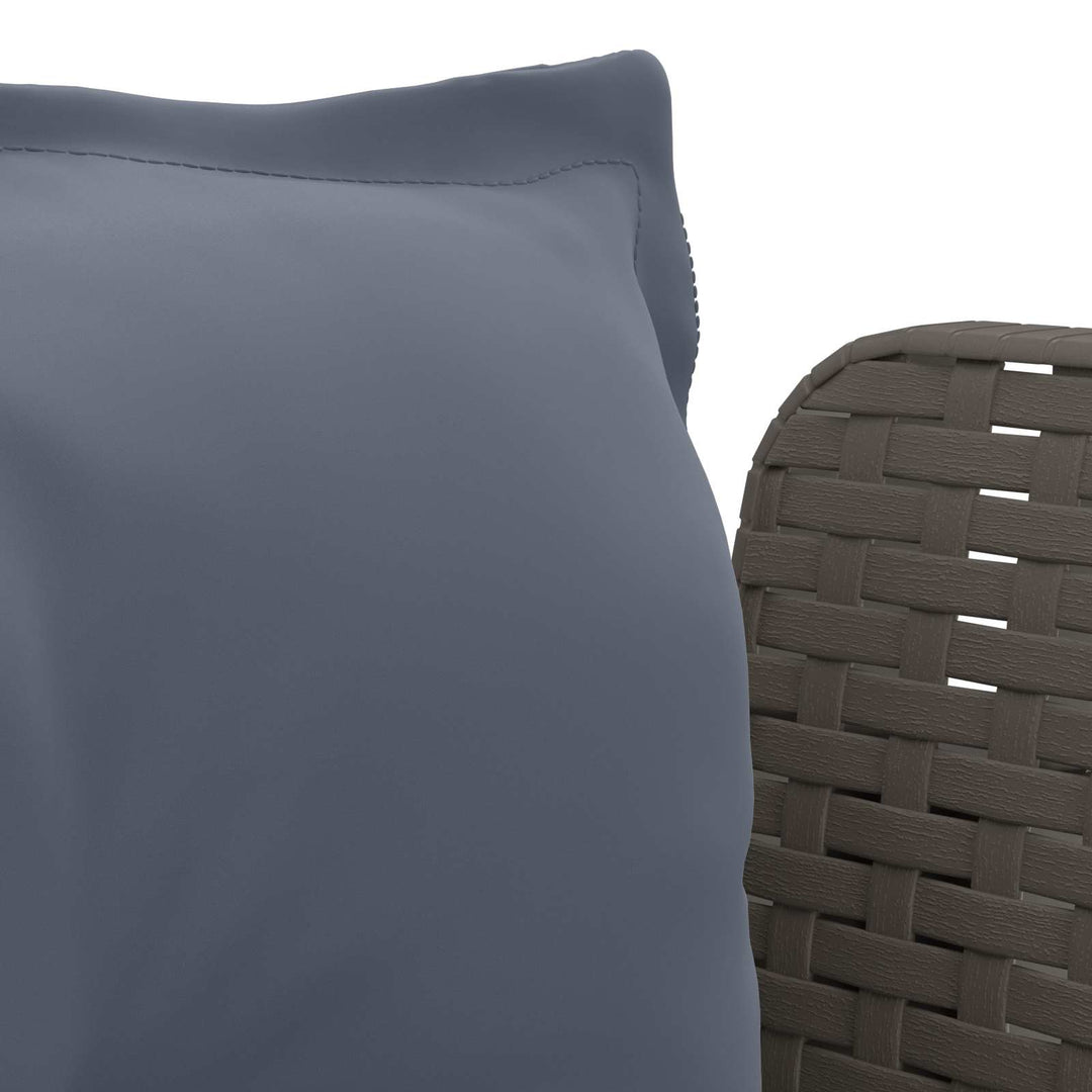 1-personers Lænestol med Pudefyld Rattan Look PP Lysegrå