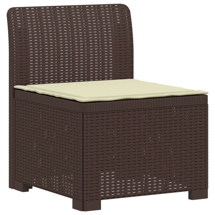 3-personers havensofa med puder i rattanlook PP Brun