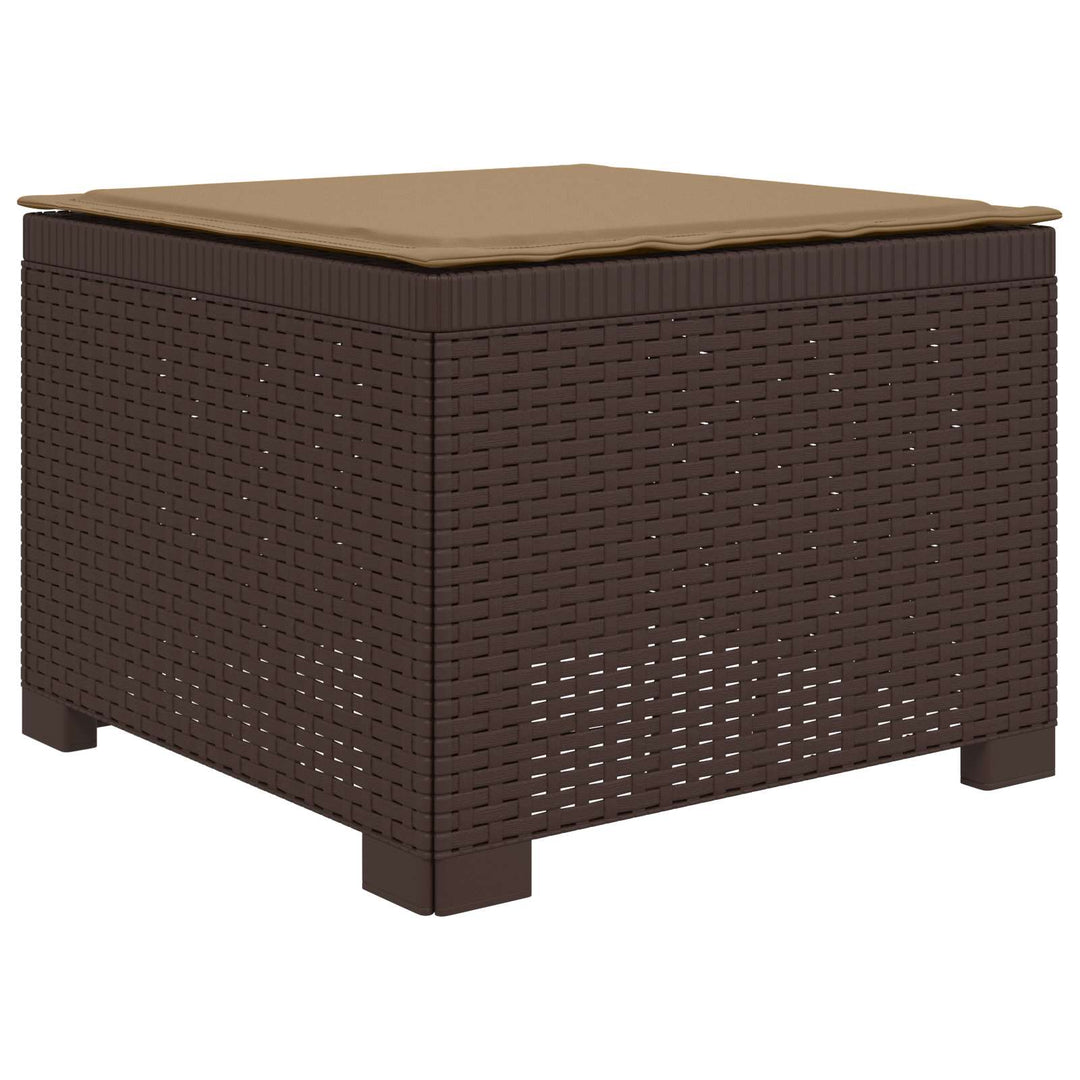 3-personers havensofa med puder i rattanlook PP Brun