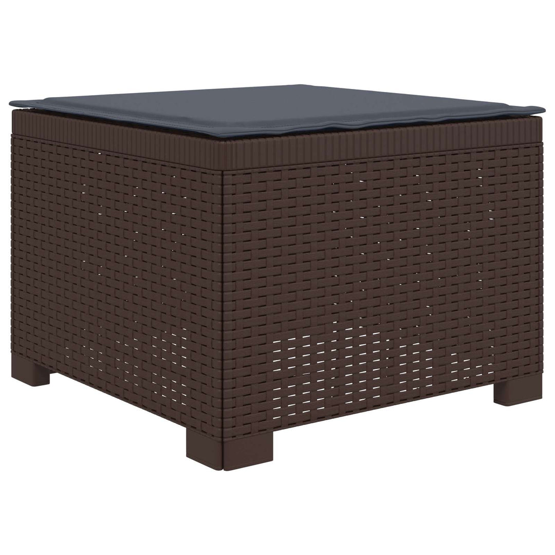 3-personers havensofa med puder i rattanlook PP Brun