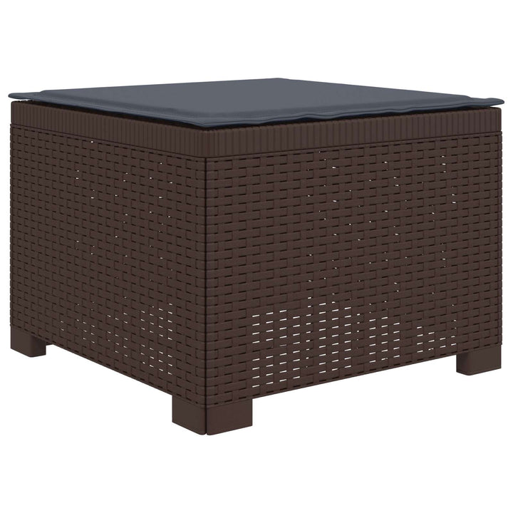 3-personers havensofa med puder i rattanlook PP Brun