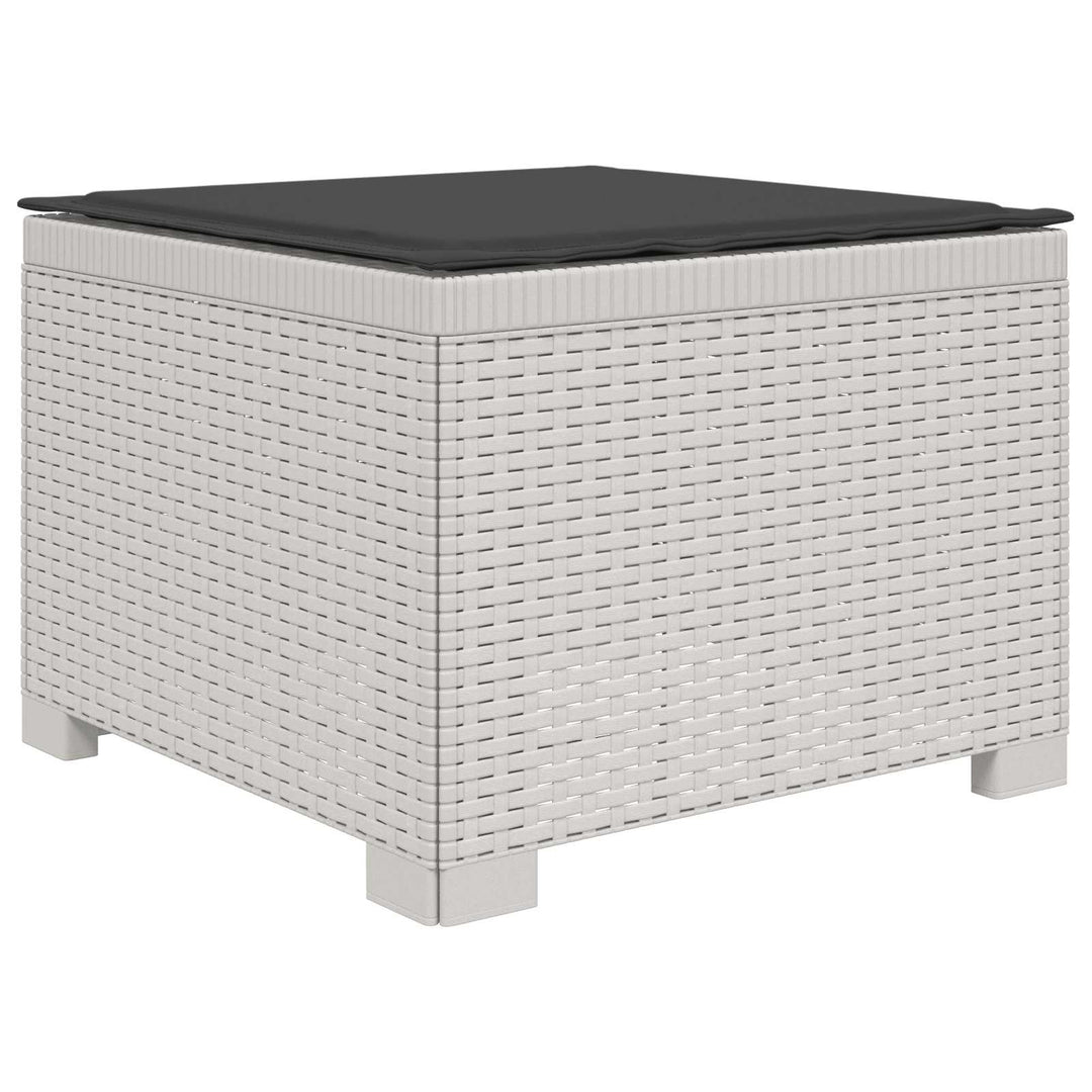 3-personers havensofa med puder i rattanlook PP Hvid