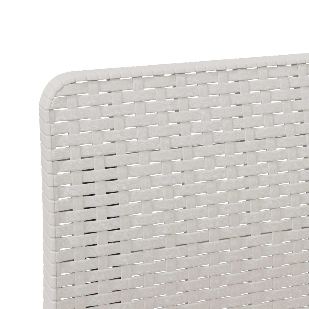 3-personers havensofa med puder i rattanlook PP Hvid