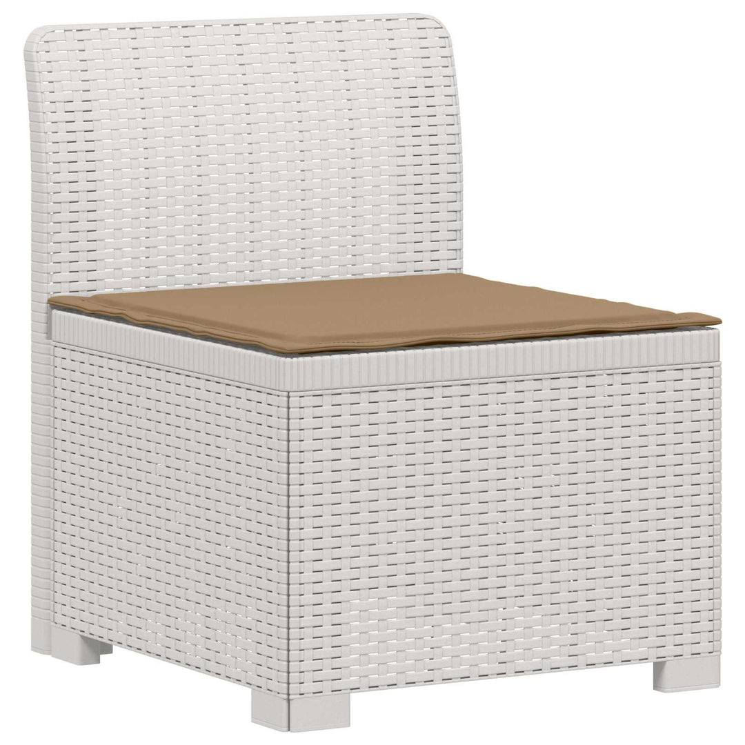 3-personers havensofa med puder i rattanlook PP Hvid