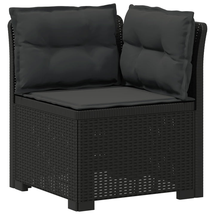 3-personers havensofa med puder i rattanlook PP Antracit