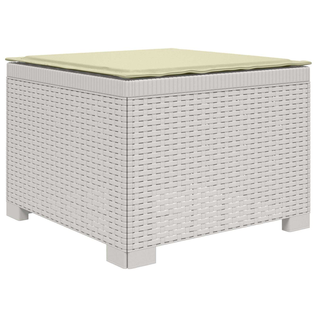 3-personers havensofa med puder i rattanlook PP Hvid