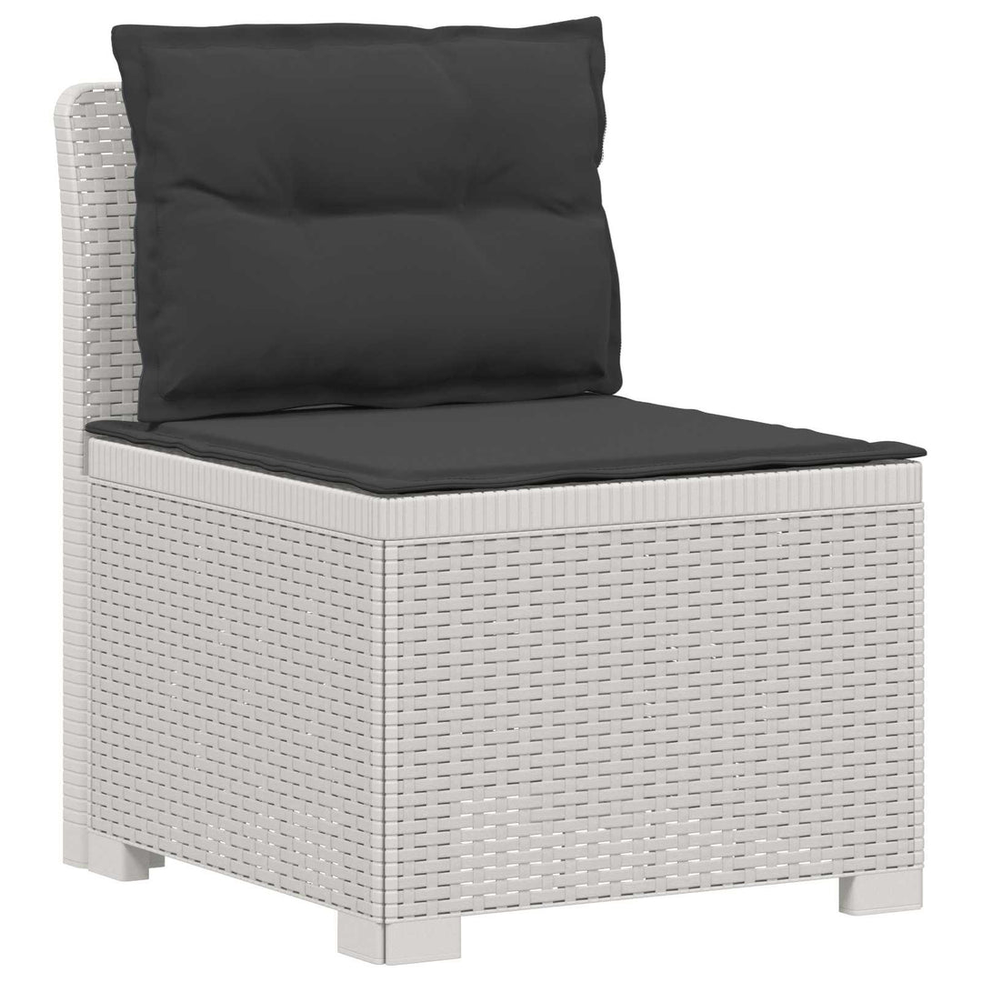 3-personers havensofa med puder i rattanlook PP Hvid