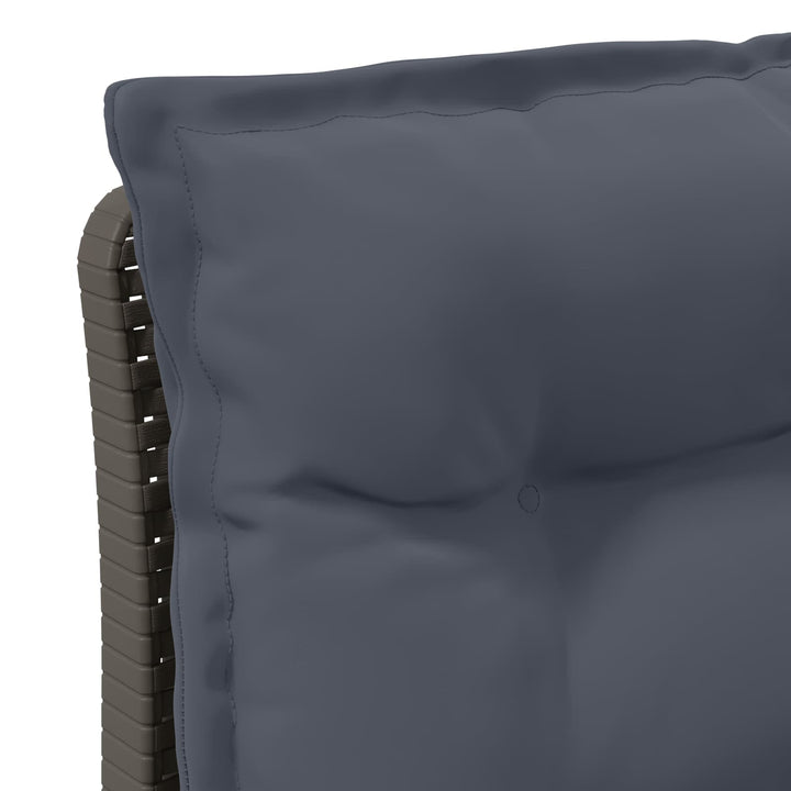 3-personers havensofa med puder i rattanlook PP Lysegrå