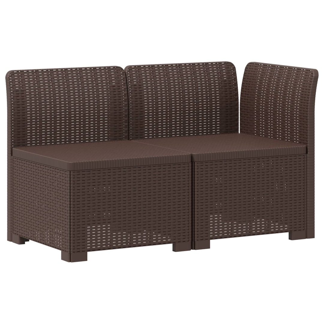 2-personers Havemøbelsofa Rattan Look PP Brun
