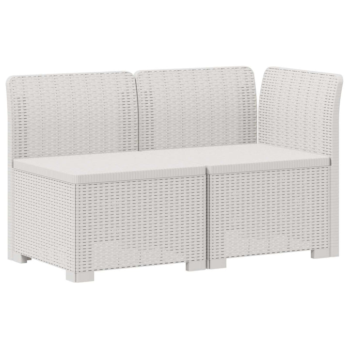 2-personers Havemøbelsofa Rattan Look PP Hvid