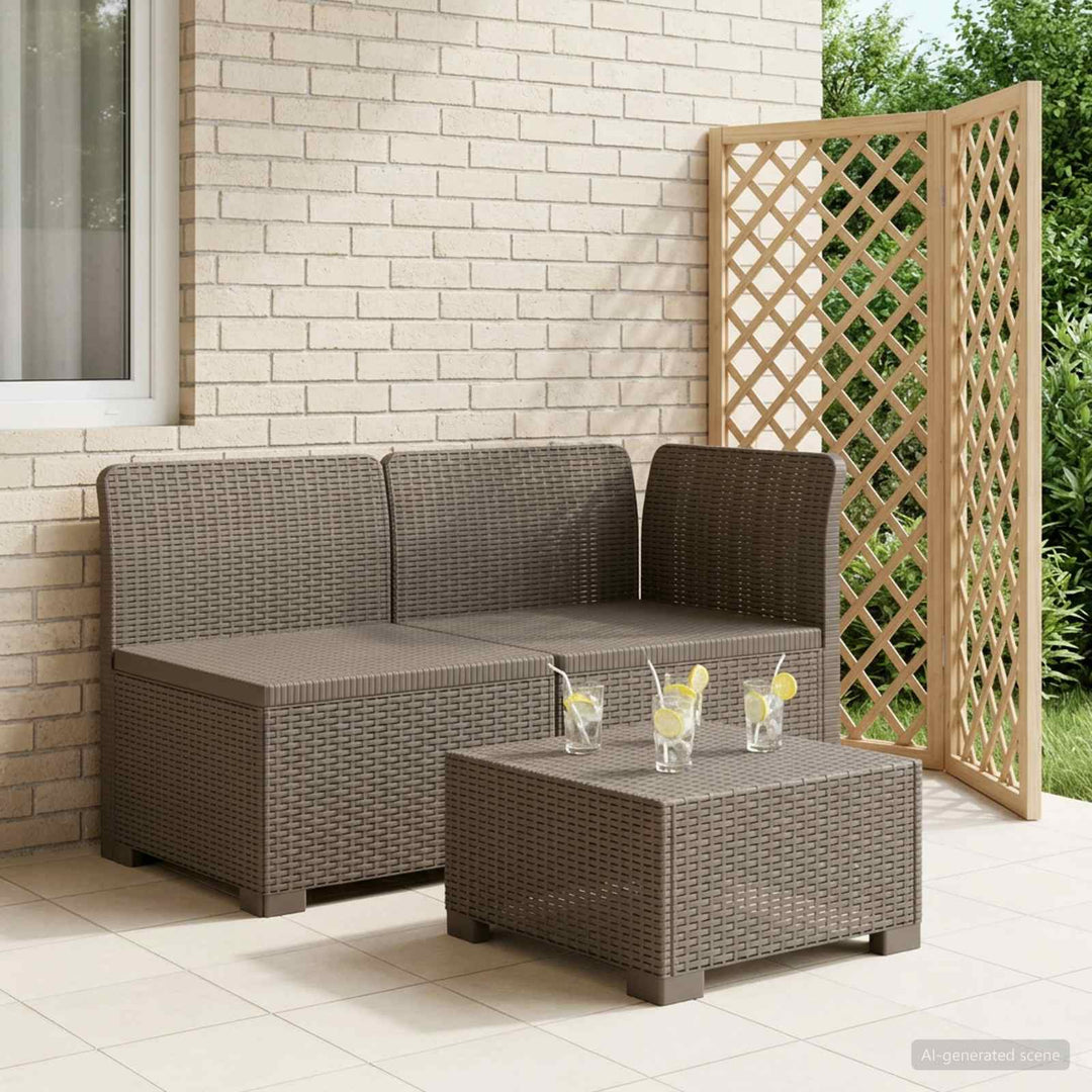2-personers Havemøbelsofa Rattan Look PP Lysegrå