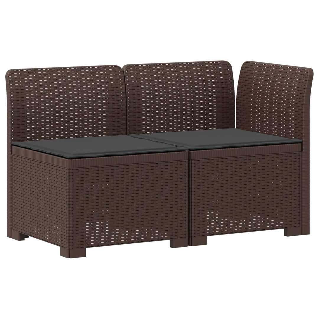 2-personers Havemøbelsofa med Pudefyld Rattan Look PP Brun