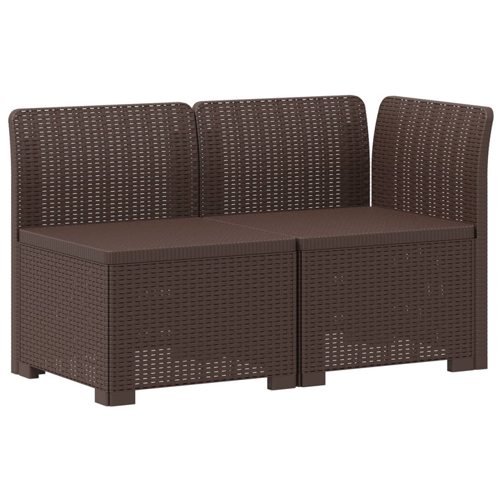 2-personers Havemøbelsofa med Pudefyld Rattan Look PP Brun