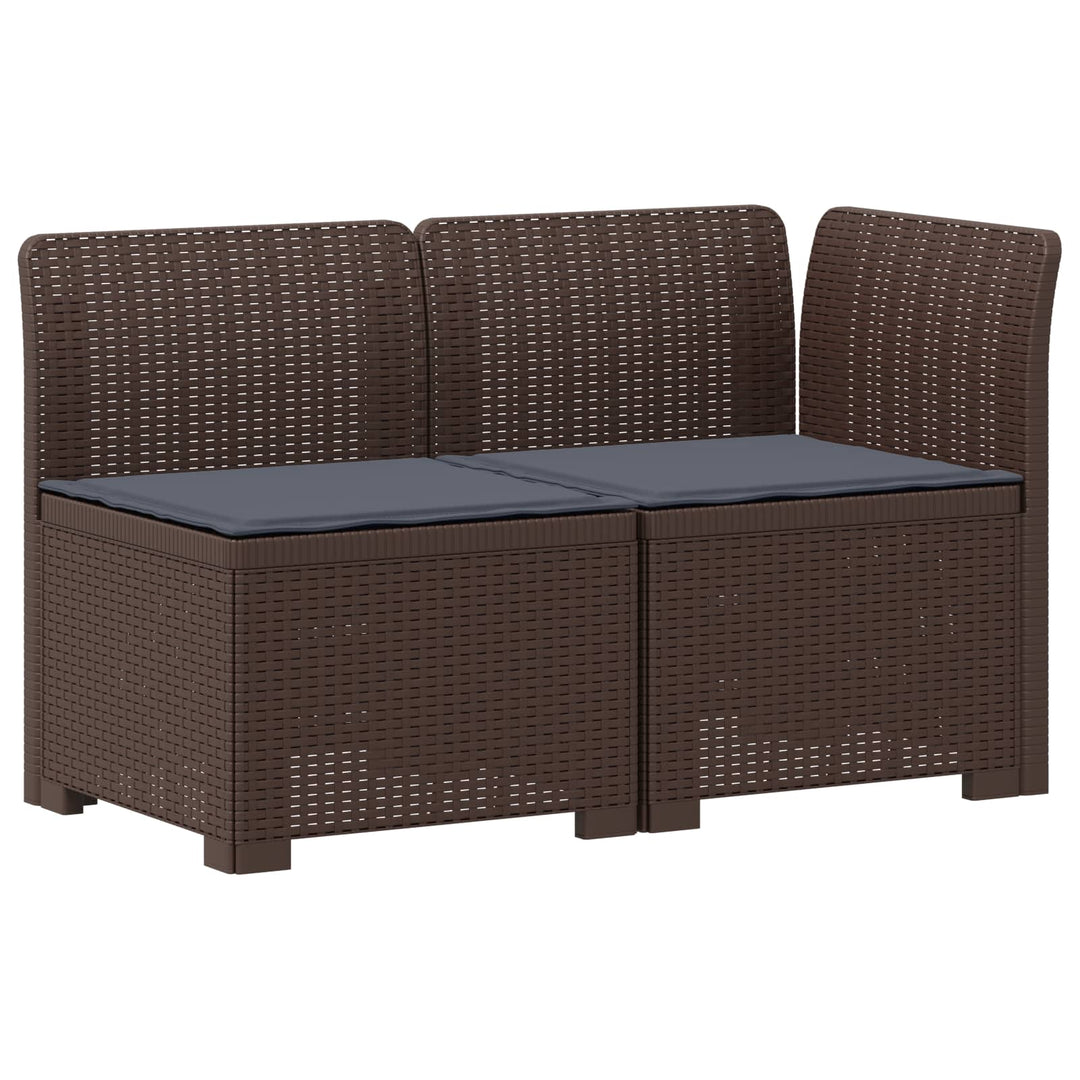 2-personers Havemøbelsofa med Pudefyld Rattan Look PP Brun